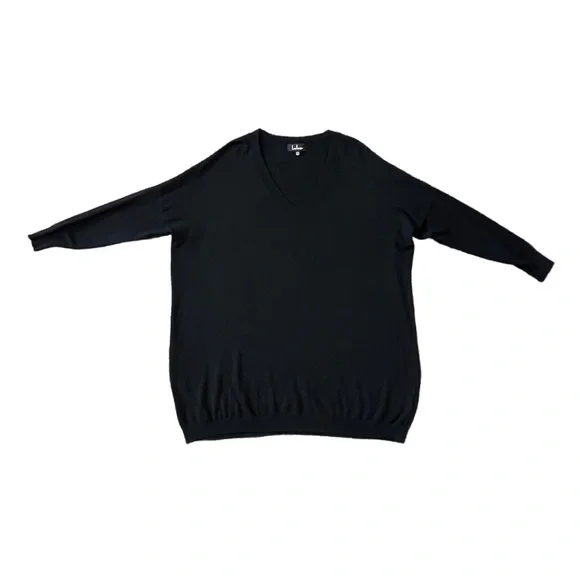 Lulu's Classic Black Knit Sweater Dress Size M/L - Picture 3 of 10